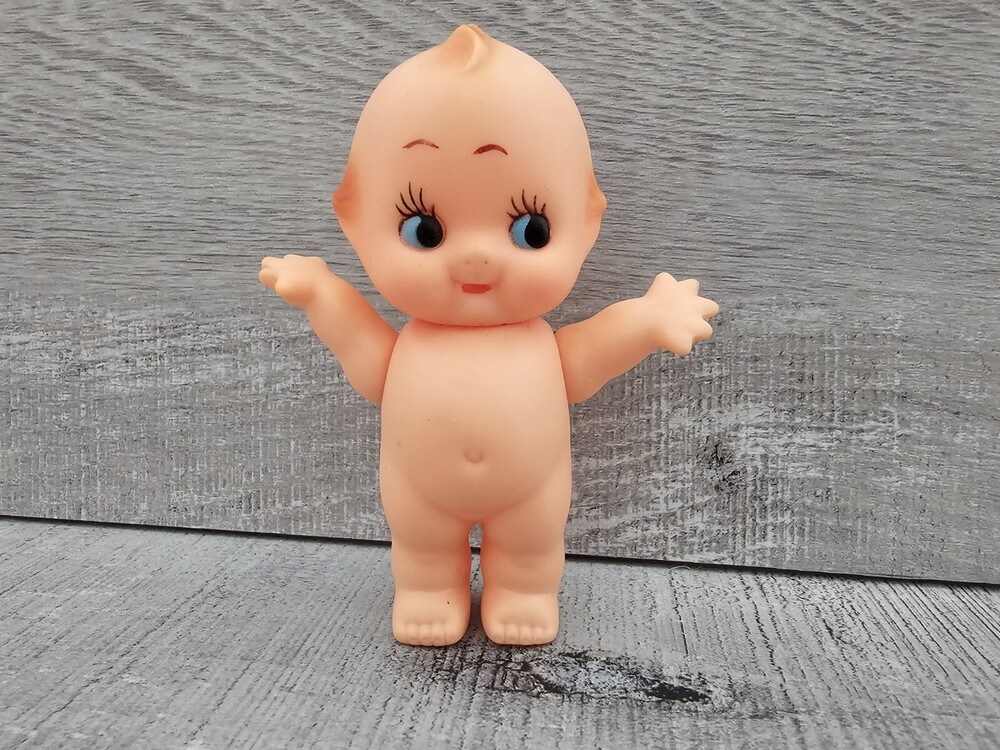 KEWPIE 4" Baby Mini Doll ANGEL WINGS Vintage Japan Blue Eyes Cake Topper